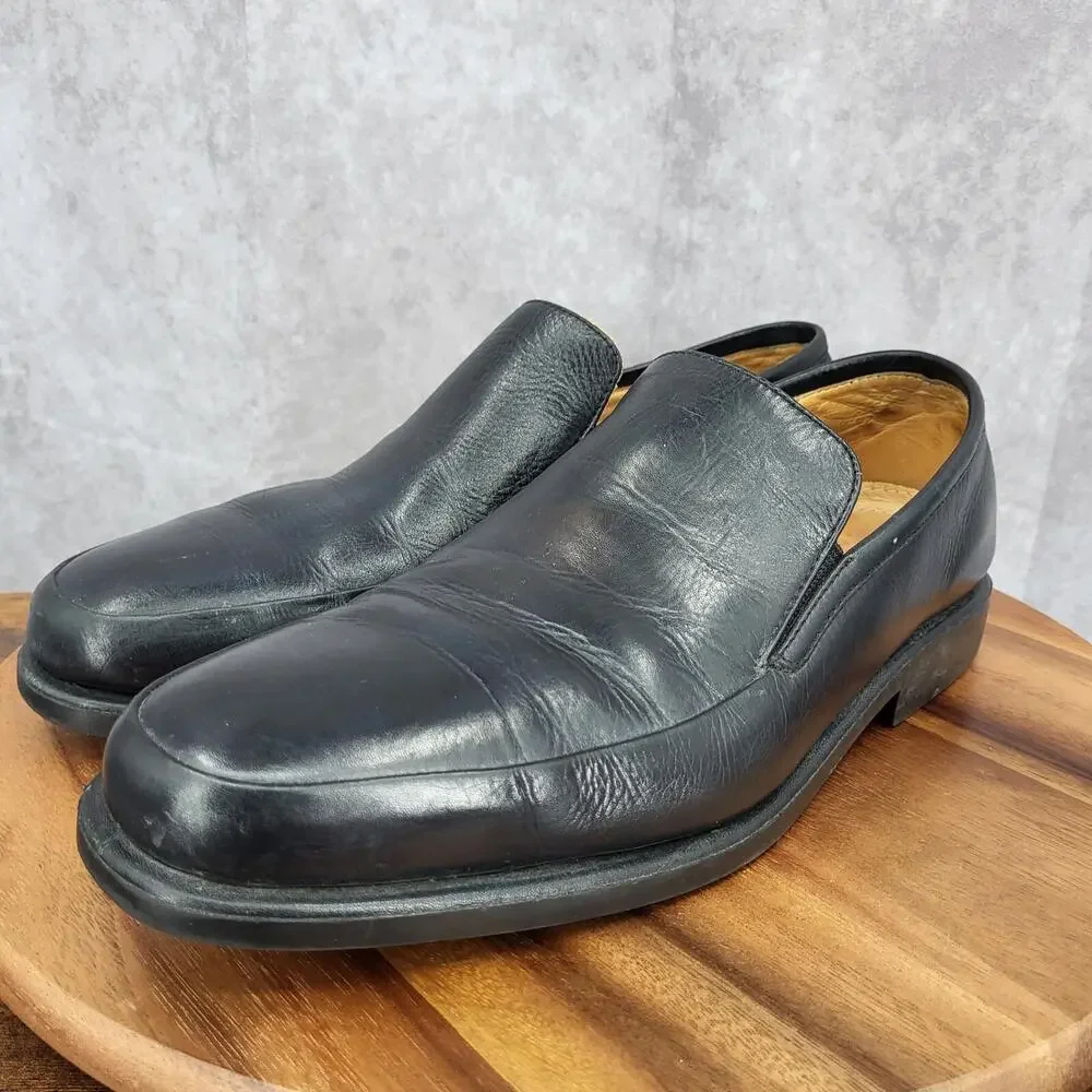 Sandro Moscoloni Loafers Mens 13 D Black Leather Slip On Dress Shoes Brazil Made